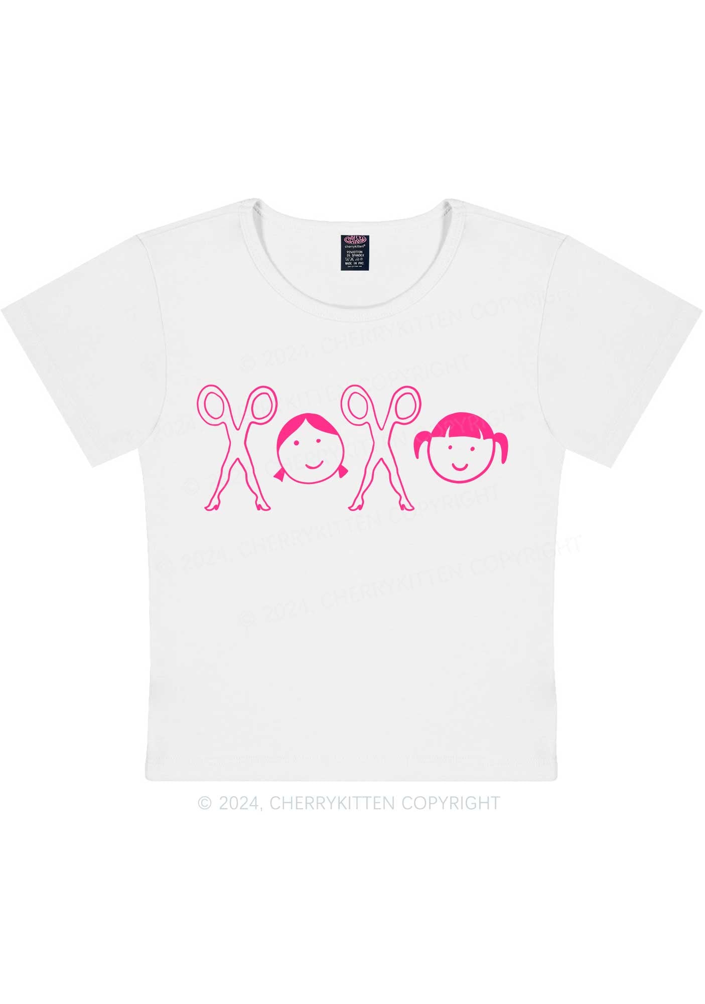 Girls XOXO Y2K Valentine's Day Baby Tee Cherrykitten