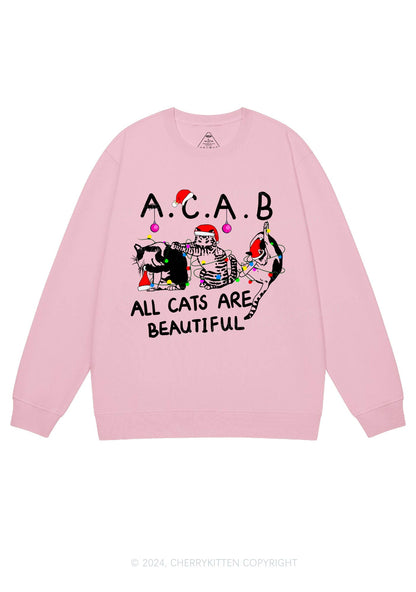 Christmas ACAB Cats Y2K Sweatshirt Cherrykitten