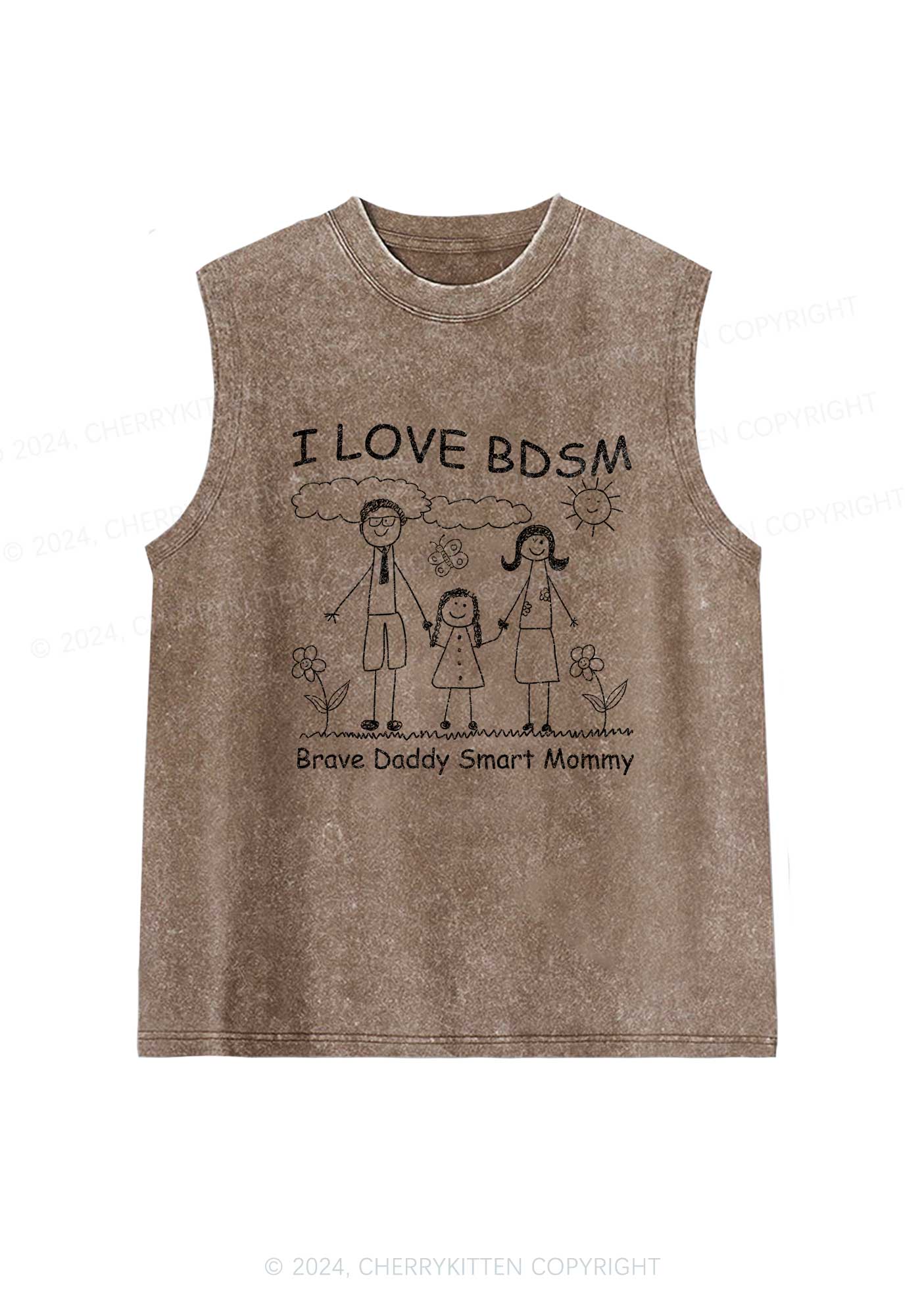 I Love BDSM Y2K Washed Tank Cherrykitten