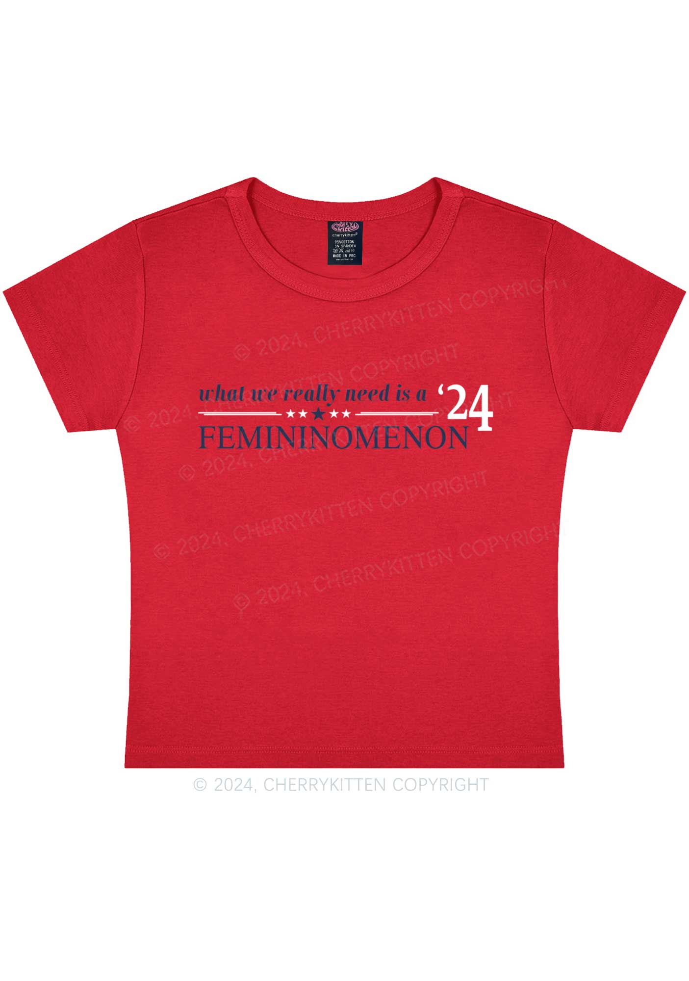 We Need Femininomenon Y2K Baby Tee Cherrykitten