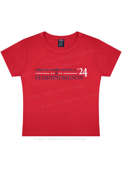 We Need Femininomenon Y2K Baby Tee Cherrykitten