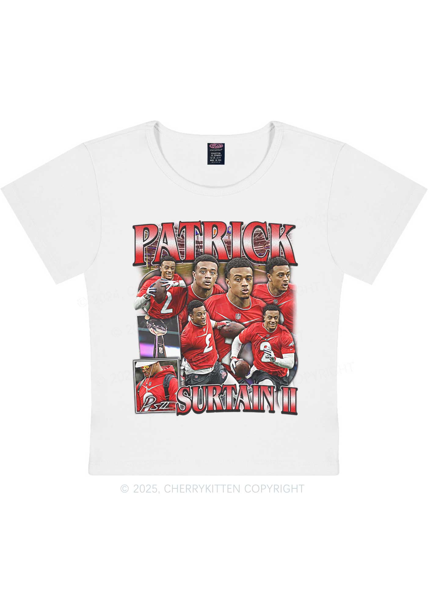 Red Patrick Y2K Super Bowl Baby Tee Cherrykitten