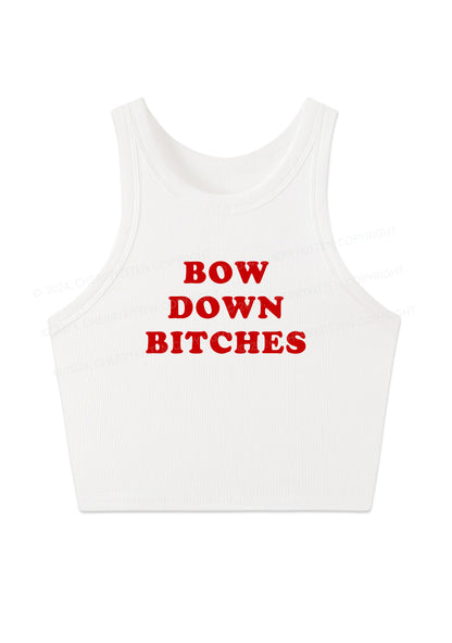 Bow Down Bxxches Y2K Crop Tank Top Cherrykitten