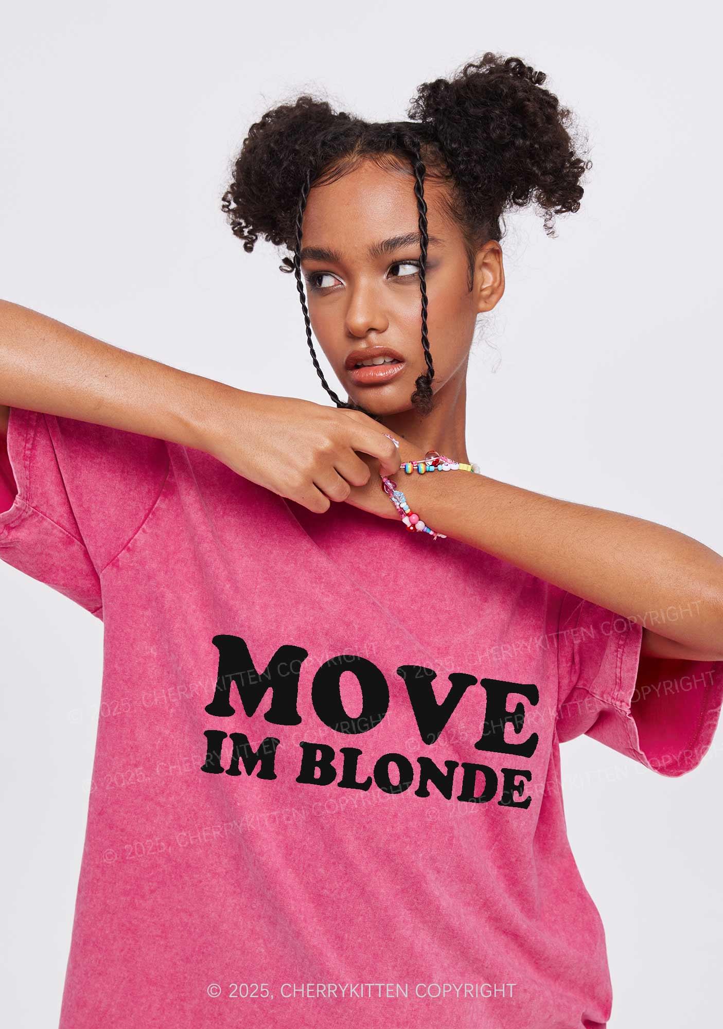 Move Im Blonde Y2K Washed Tee Cherrykitten