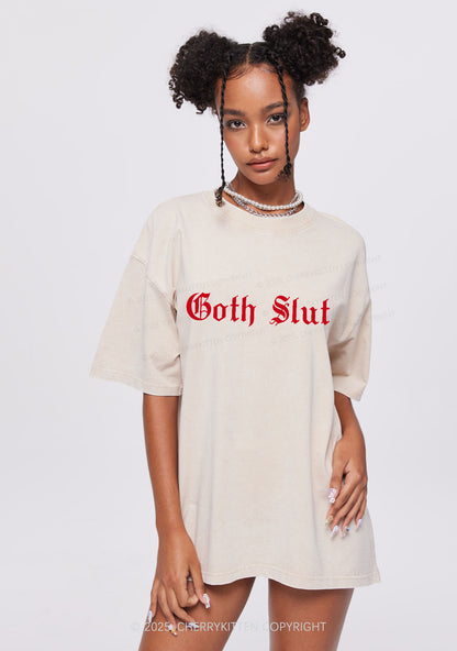 Goth Slxt Y2K Washed Tee Cherrykitten