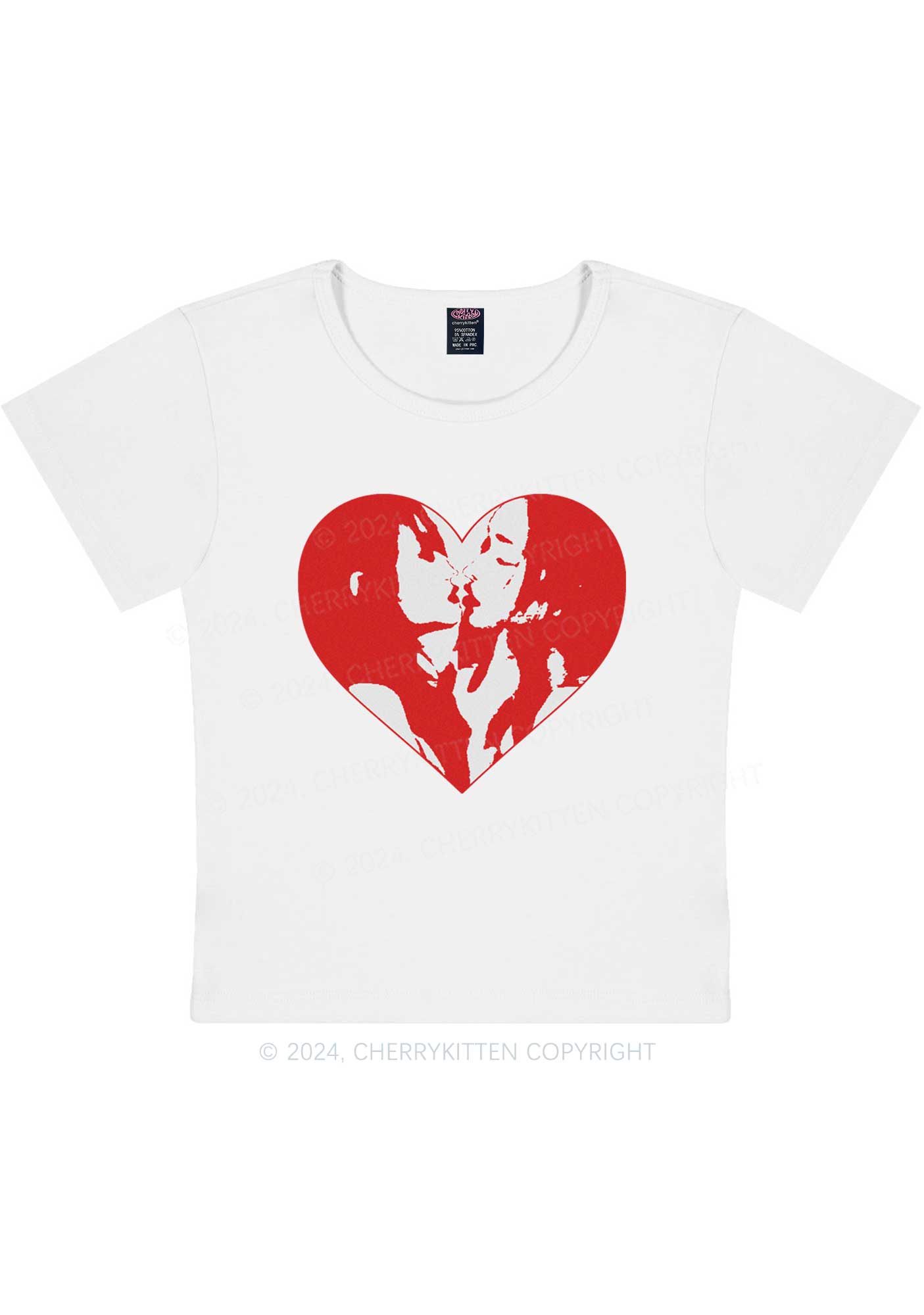 Kiss Girl Y2K Valentine's Day Baby Tee Cherrykitten