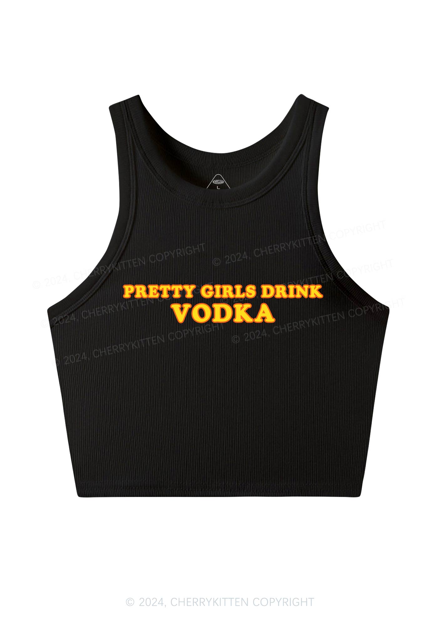 Pretty Girls Drink Vodka Y2K Crop Tank Top Cherrykitten