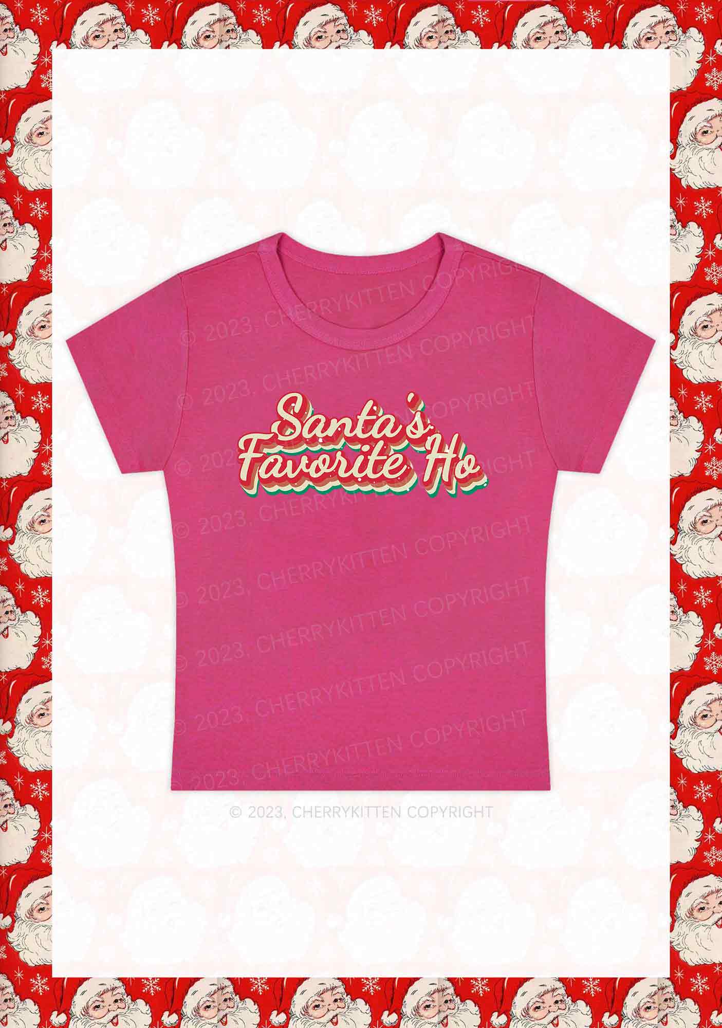 Santa's Favorite Ho Christmas Baby Tee Cherrykitten