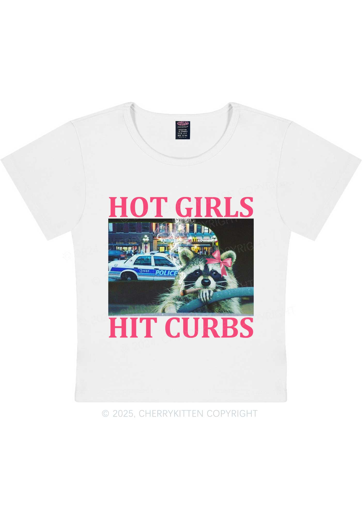 Hot Girls Hit Curbs Y2K Baby Tee Cherrykitten