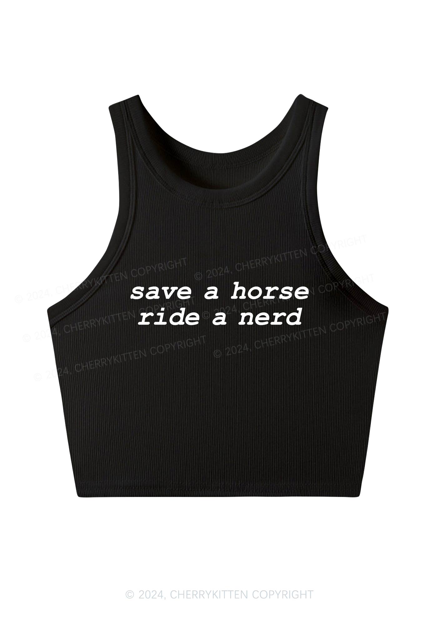 Save Horse Ride Nerd Y2K Crop Tank Top Cherrykitten