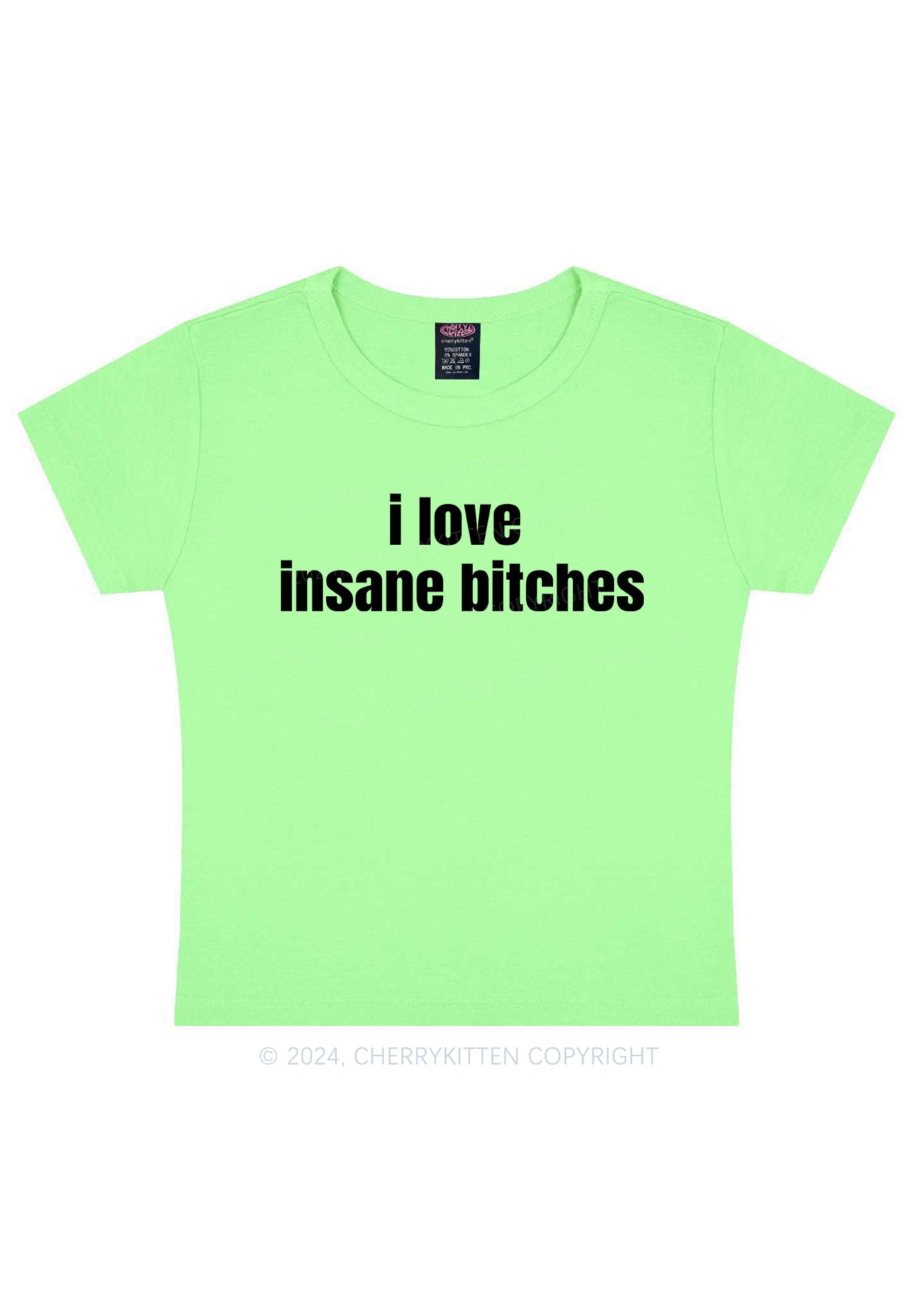 I Love Insane Bxxches Y2K Valentine's Day Baby Tee Cherrykitten