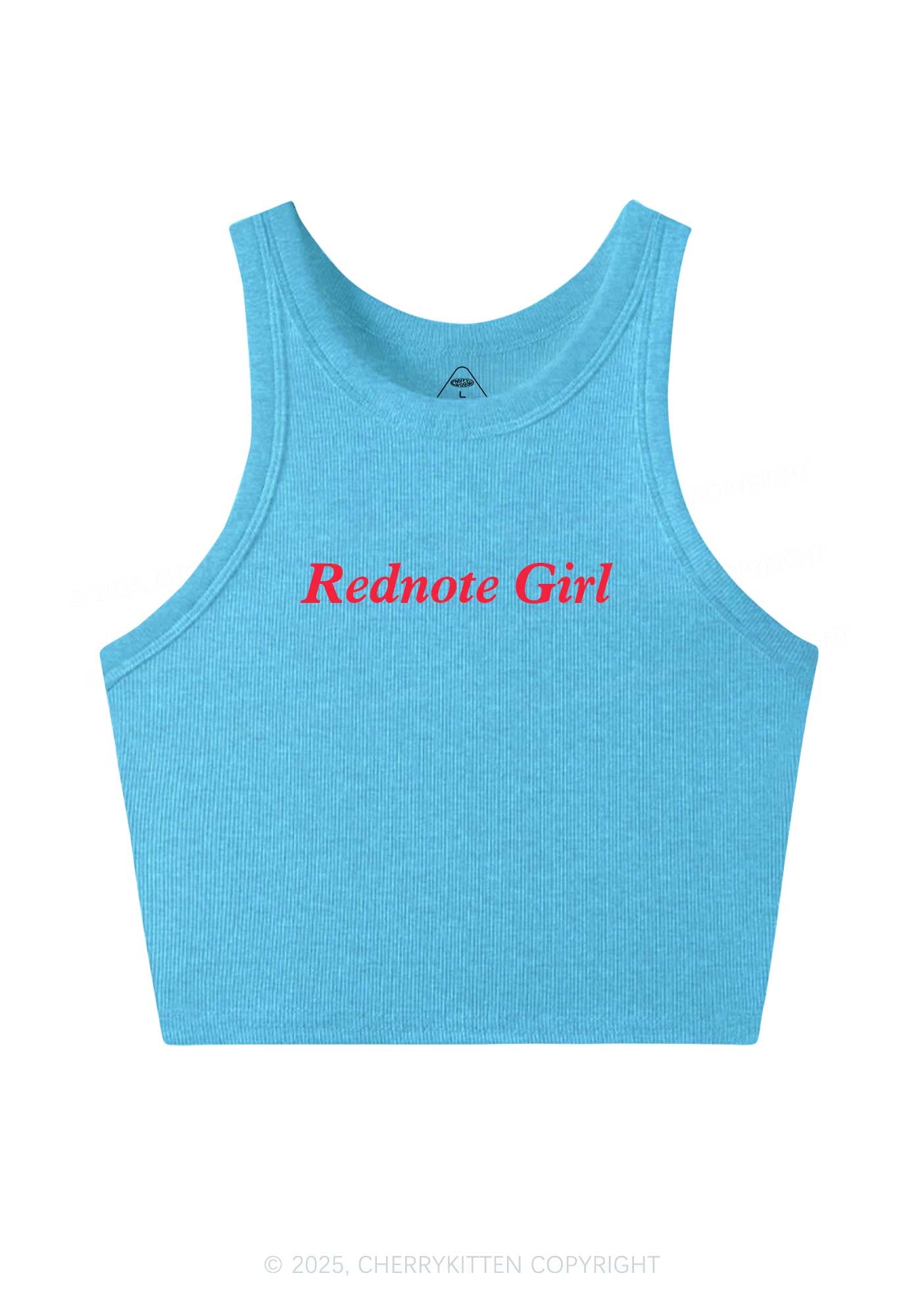 Rednote Girl Y2K Crop Tank Top Cherrykitten