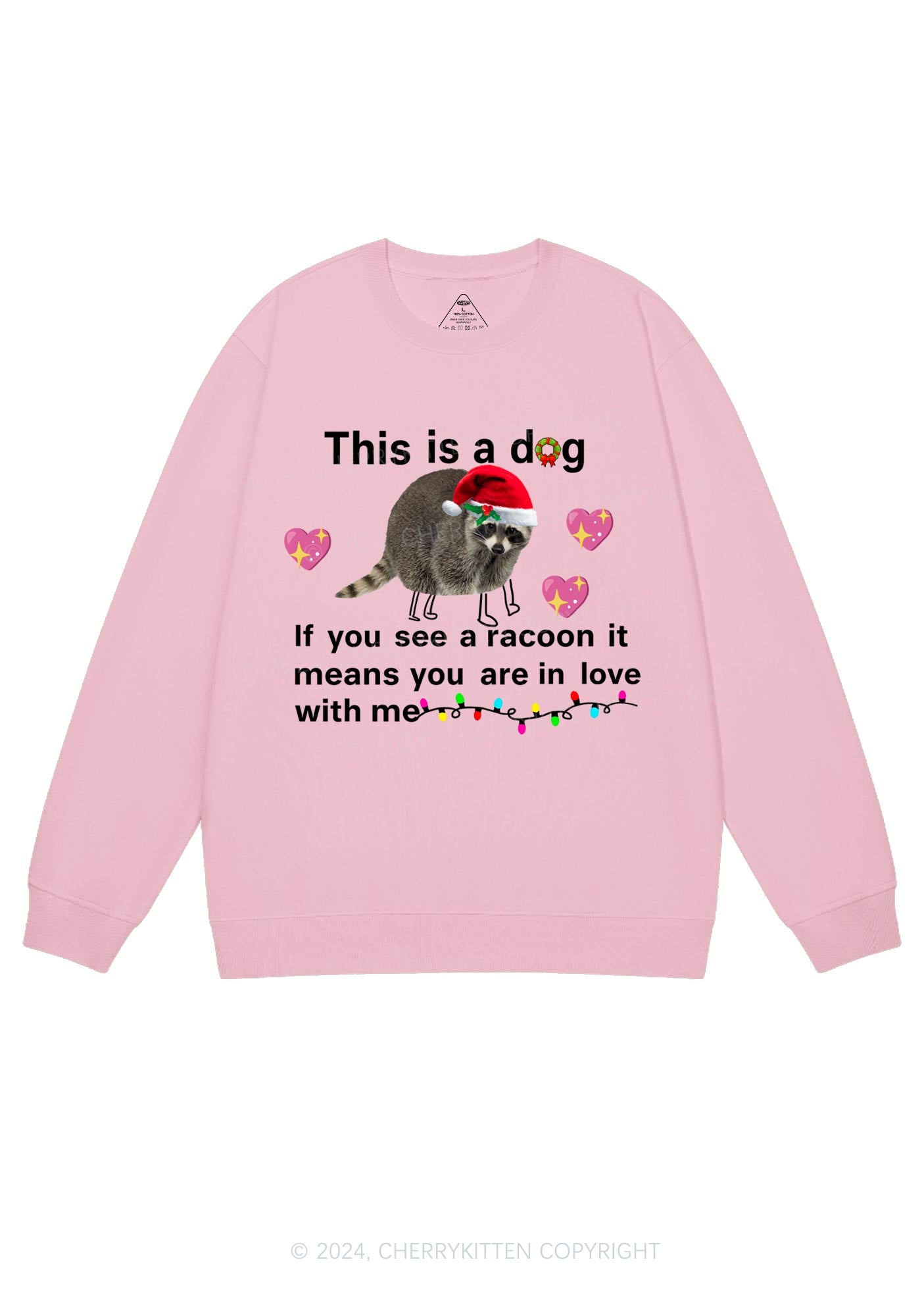 Christmas Dog Racoon Y2K Sweatshirt Cherrykitten