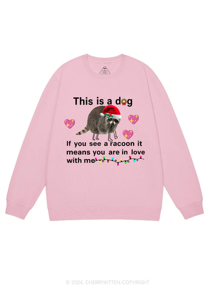 Christmas Dog Racoon Y2K Sweatshirt Cherrykitten