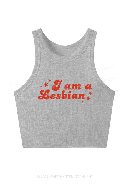 I'm Lesbian Y2K Crop Tank Top Cherrykitten