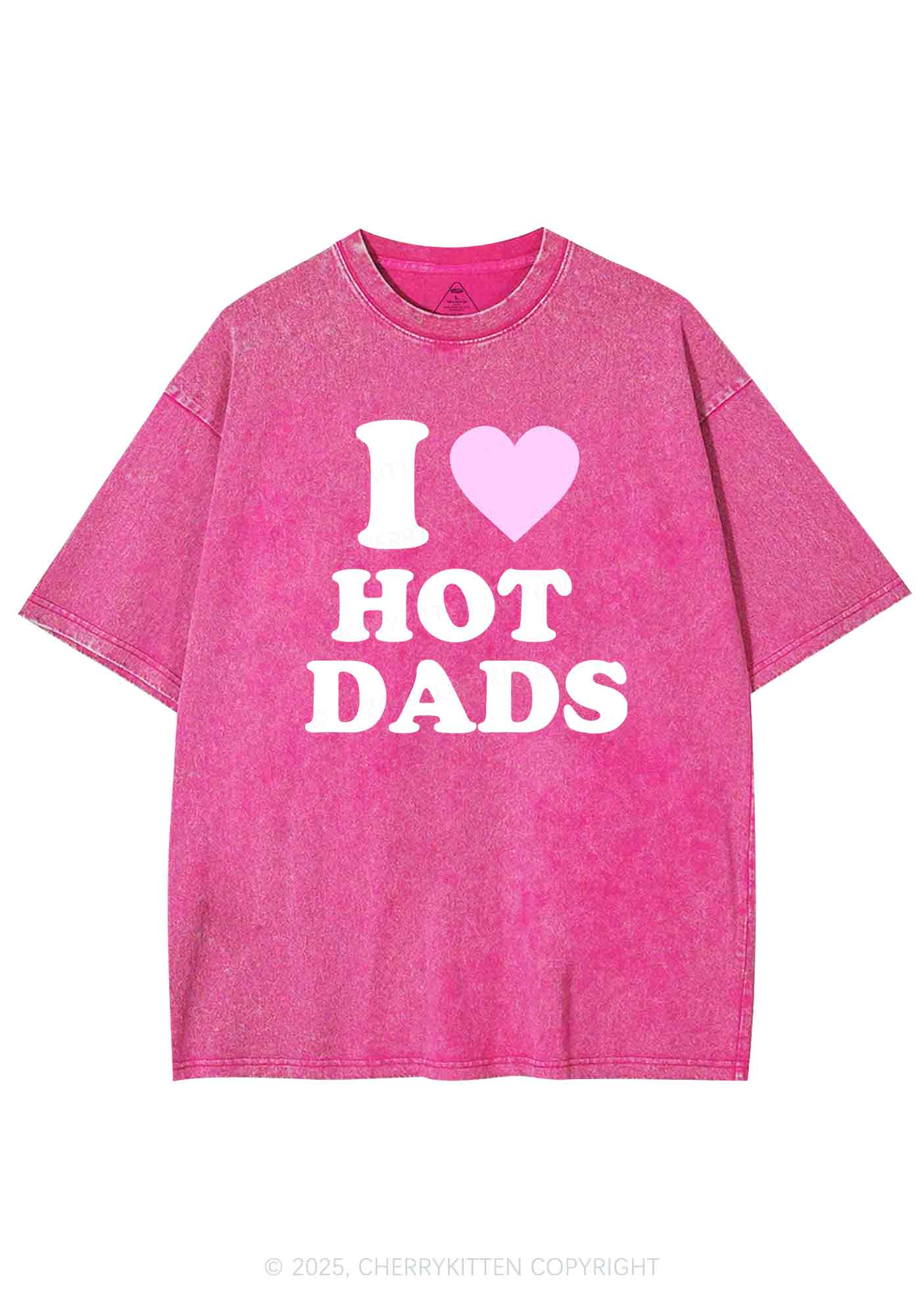 I Love Hot Dads Y2K Washed Tee Cherrykitten