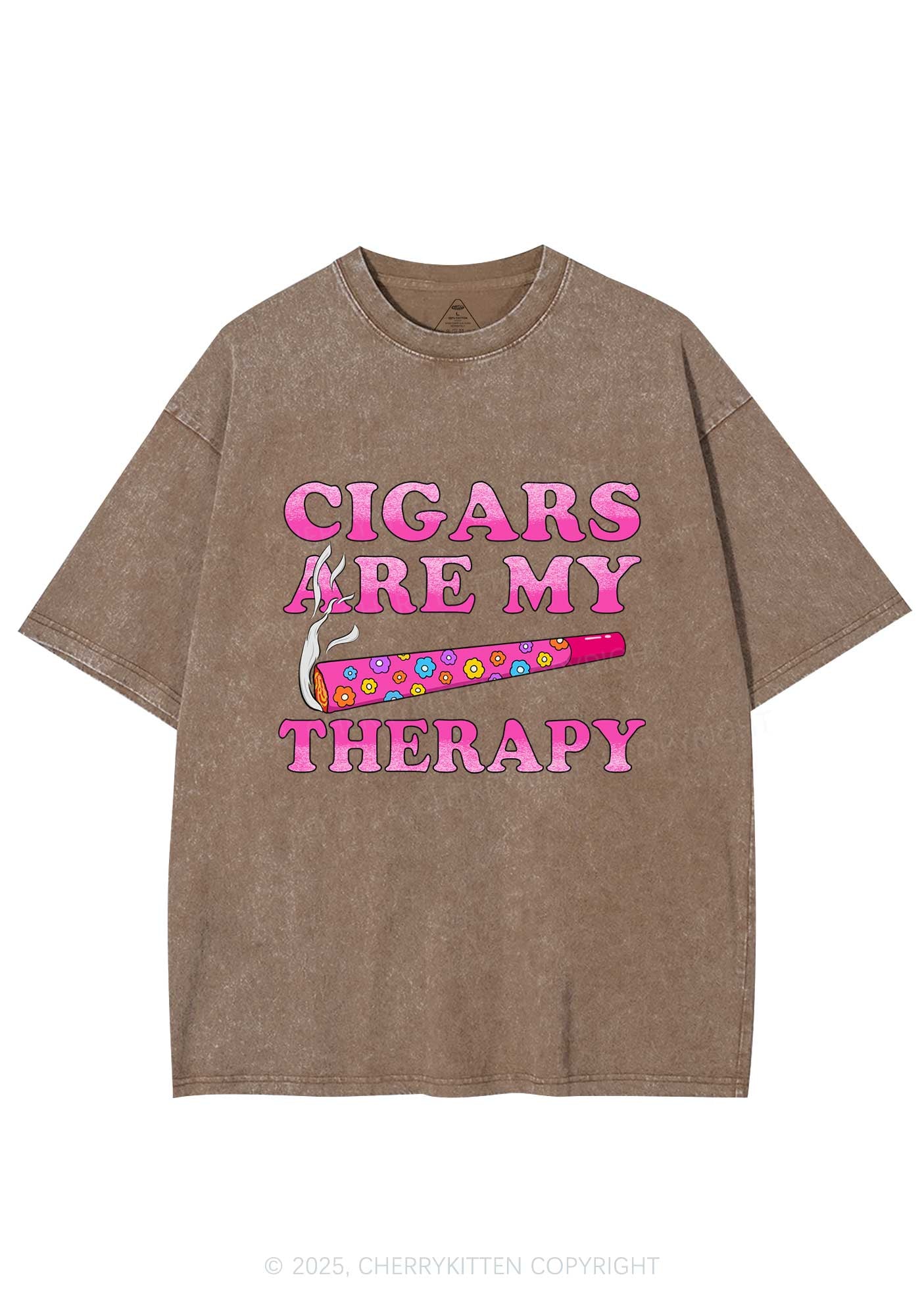 Cigars Are My Therapy Y2K Washed Tee Cherrykitten