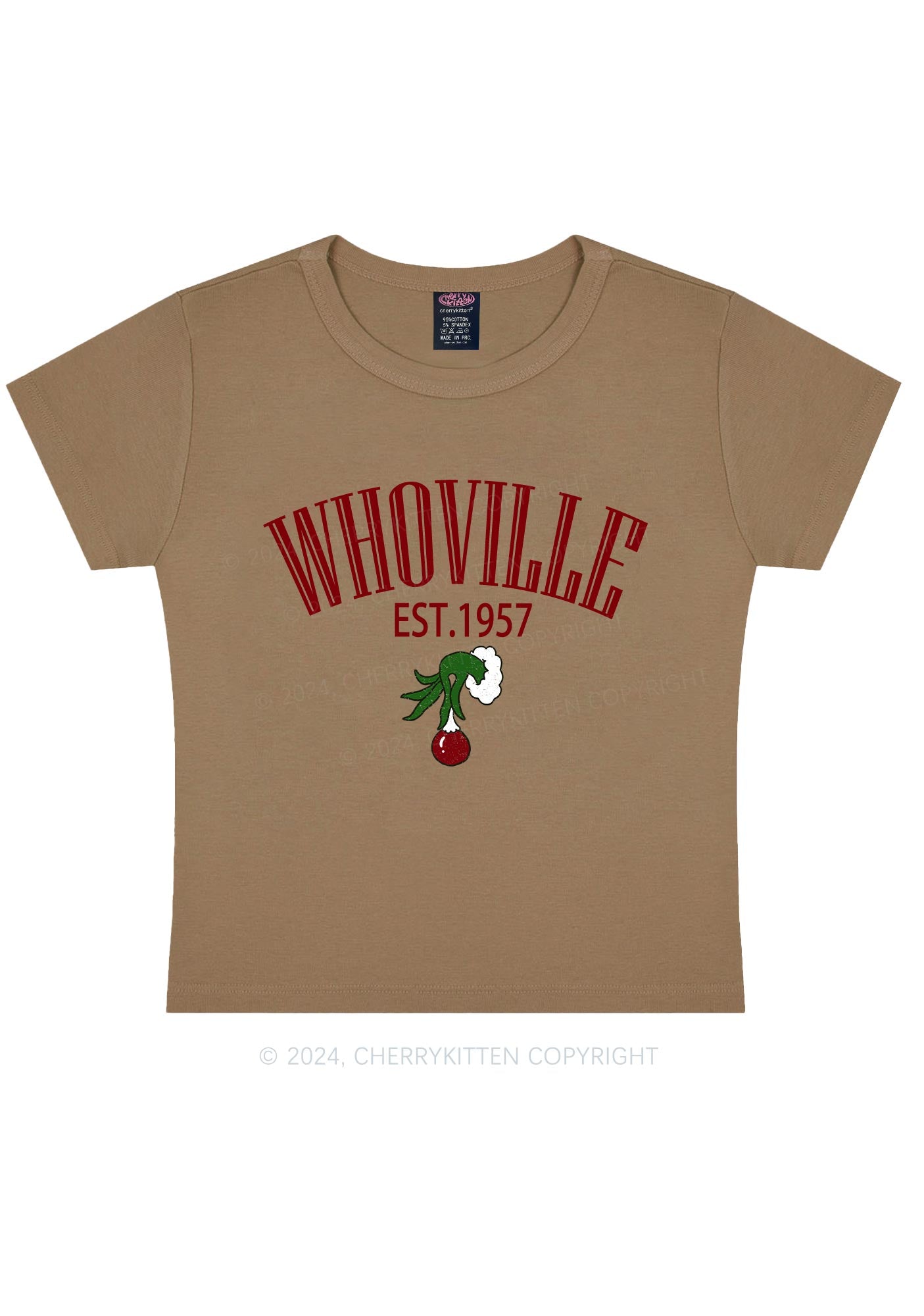 Christmas Whoville Y2K Baby Tee Cherrykitten