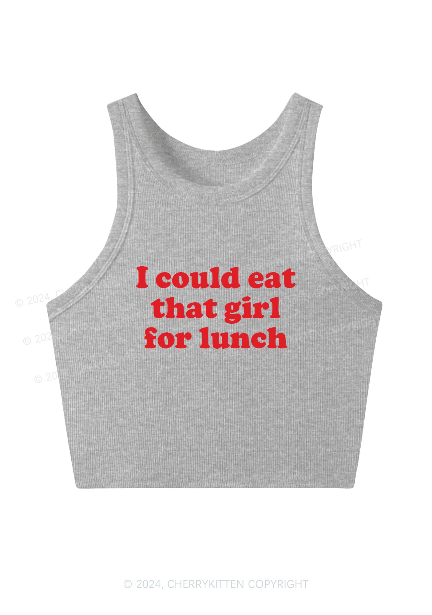 Eat Girl For Lunch Y2K Crop Tank Top Cherrykitten