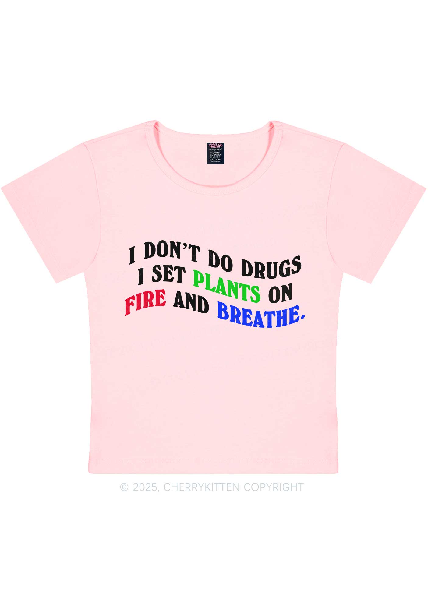 I Dont Do Drxgs Y2K Baby Tee Cherrykitten