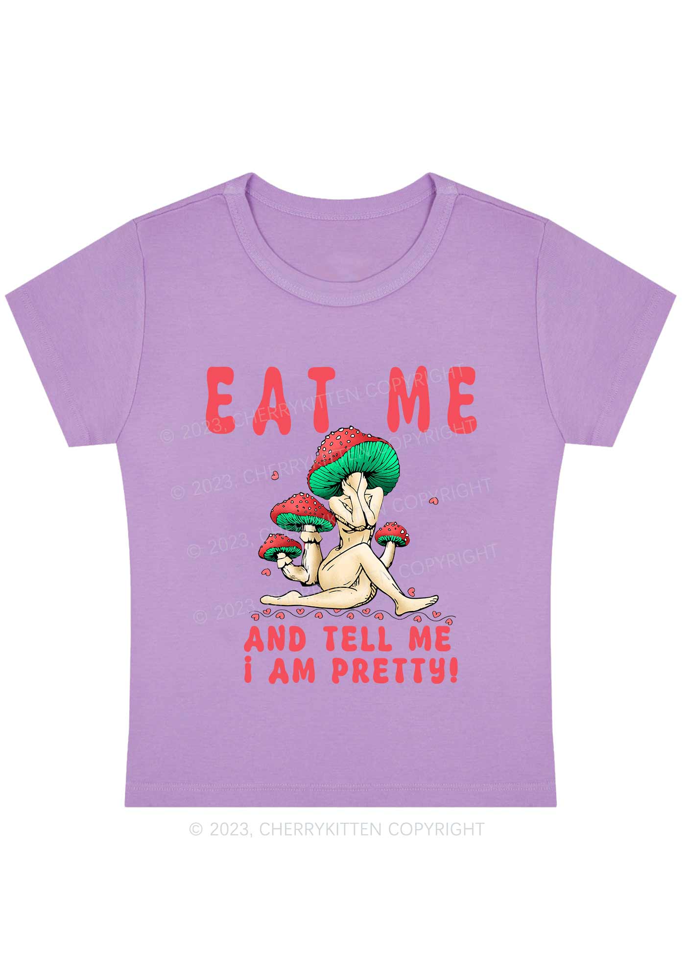 Curvy Tell Me I Am Pretty Y2K Baby Tee Cherrykitten