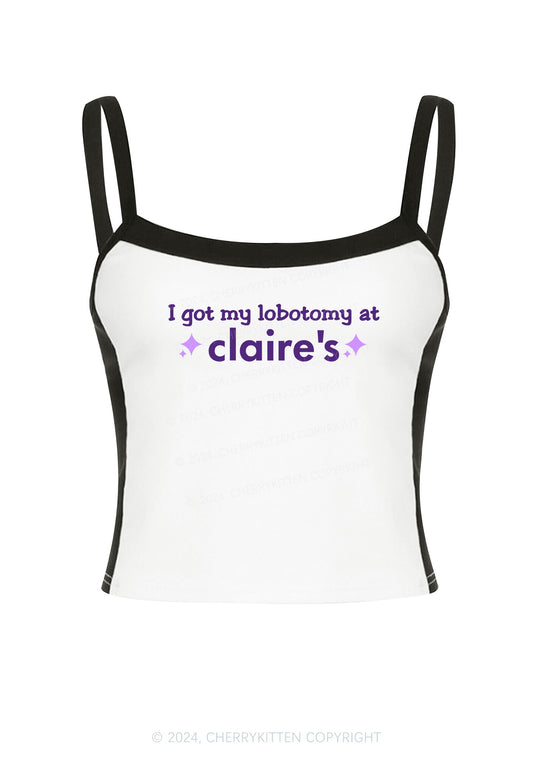 I Got My Lobotomy At Claire's Y2K Color Block Crop Cami Top Cherrykitten