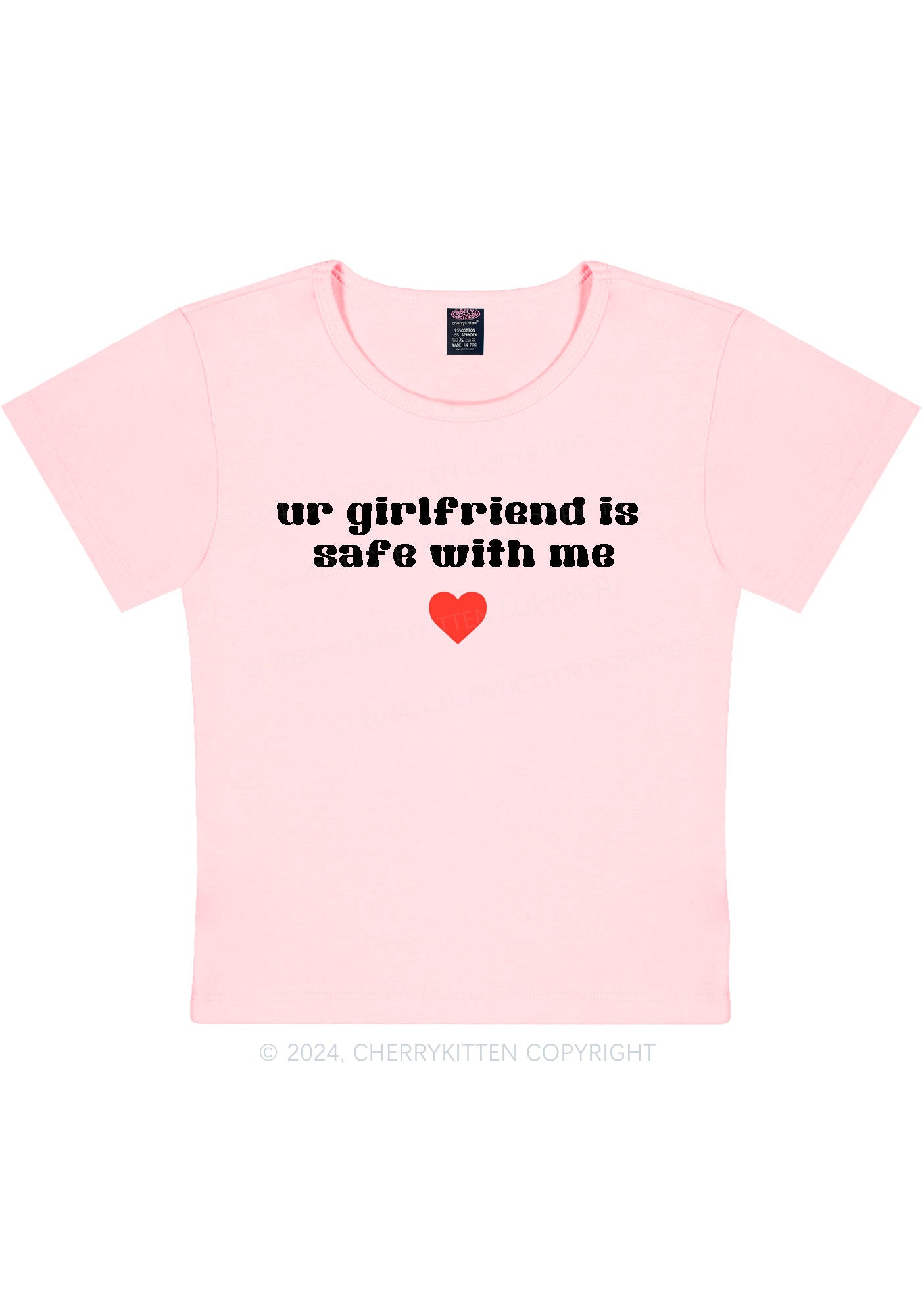 Ur Girlfriend Is Safe With Me Y2K Baby Tee Cherrykitten