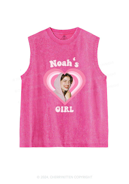 Custom Noahs Girl Photo Y2K Valentine's Day Washed Tank Cherrykitten