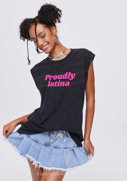 Proudly Latina Y2K Washed Tank Cherrykitten