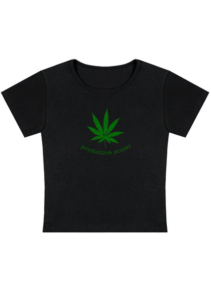 Curvy Productive Stoner Baby Tee