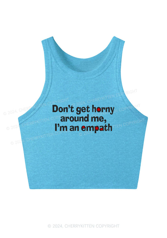 Don't Get Horny Around Me Y2K Crop Tank Top Cherrykitten