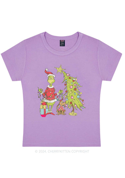 Christmas Tree Gift Y2K Baby Tee Cherrykitten