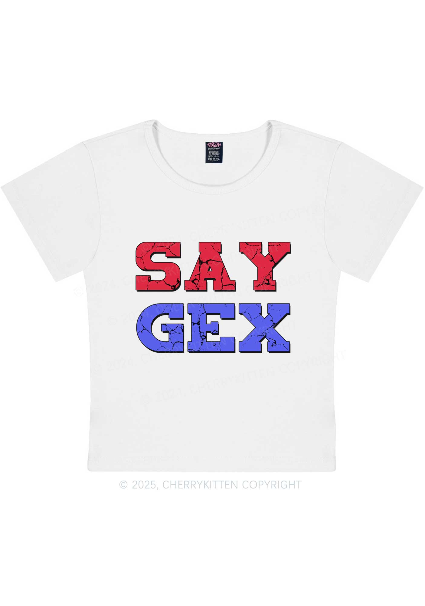 Say Gex Y2K Baby Tee Cherrykitten