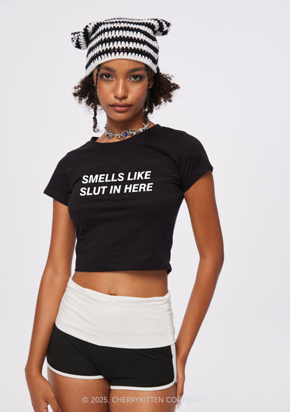 Smells Like Slxt Y2K Baby Tee Cherrykitten