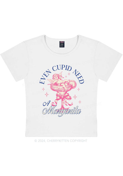 Cupid Needs Margarita Y2K Valentine's Day Baby Tee Cherrykitten