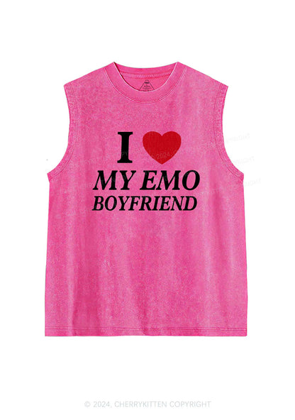 I Love My Emo BF Y2K Valentine's Day Washed Tank Cherrykitten