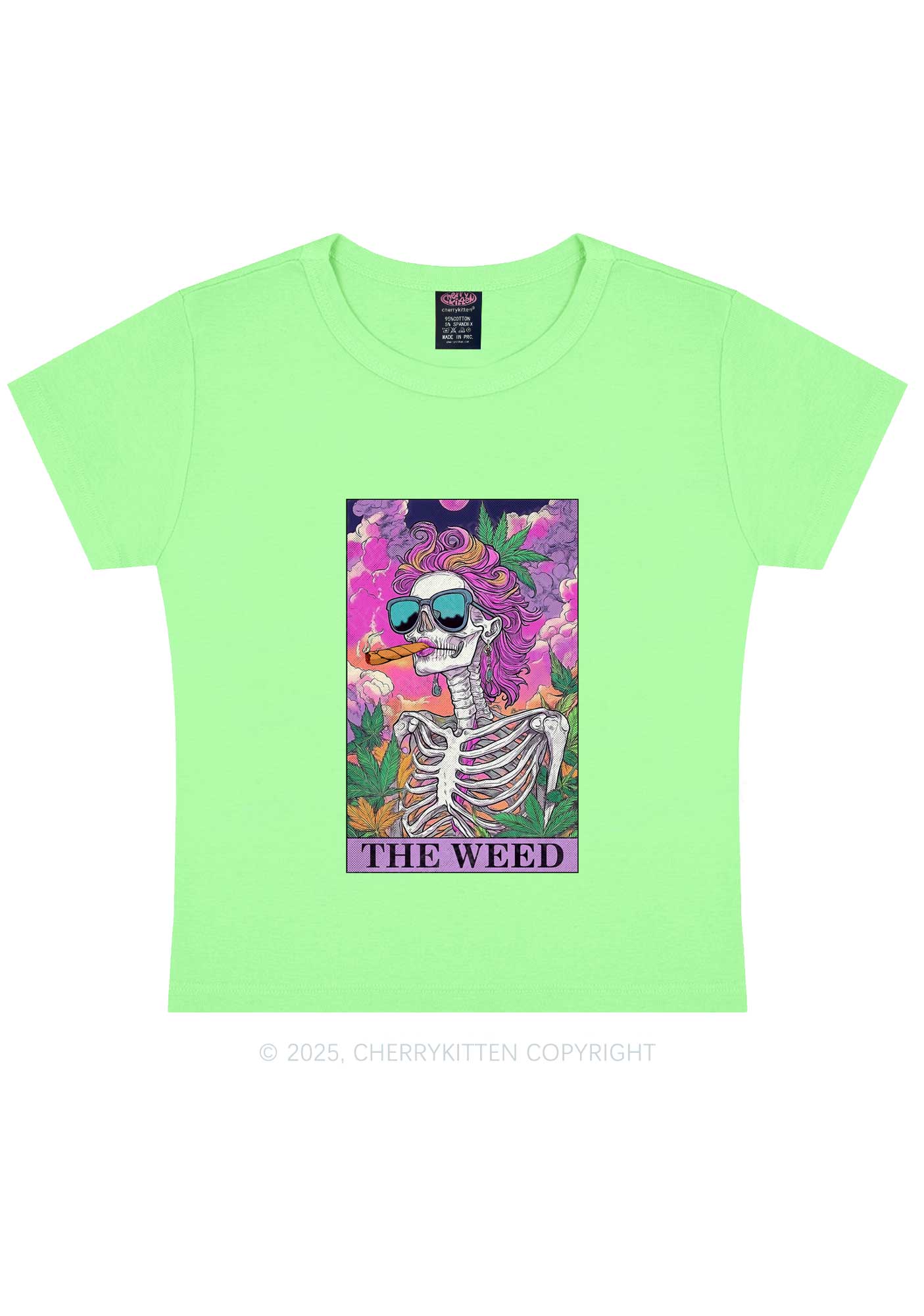 The Wxxd Skeleton Y2K Baby Tee Cherrykitten