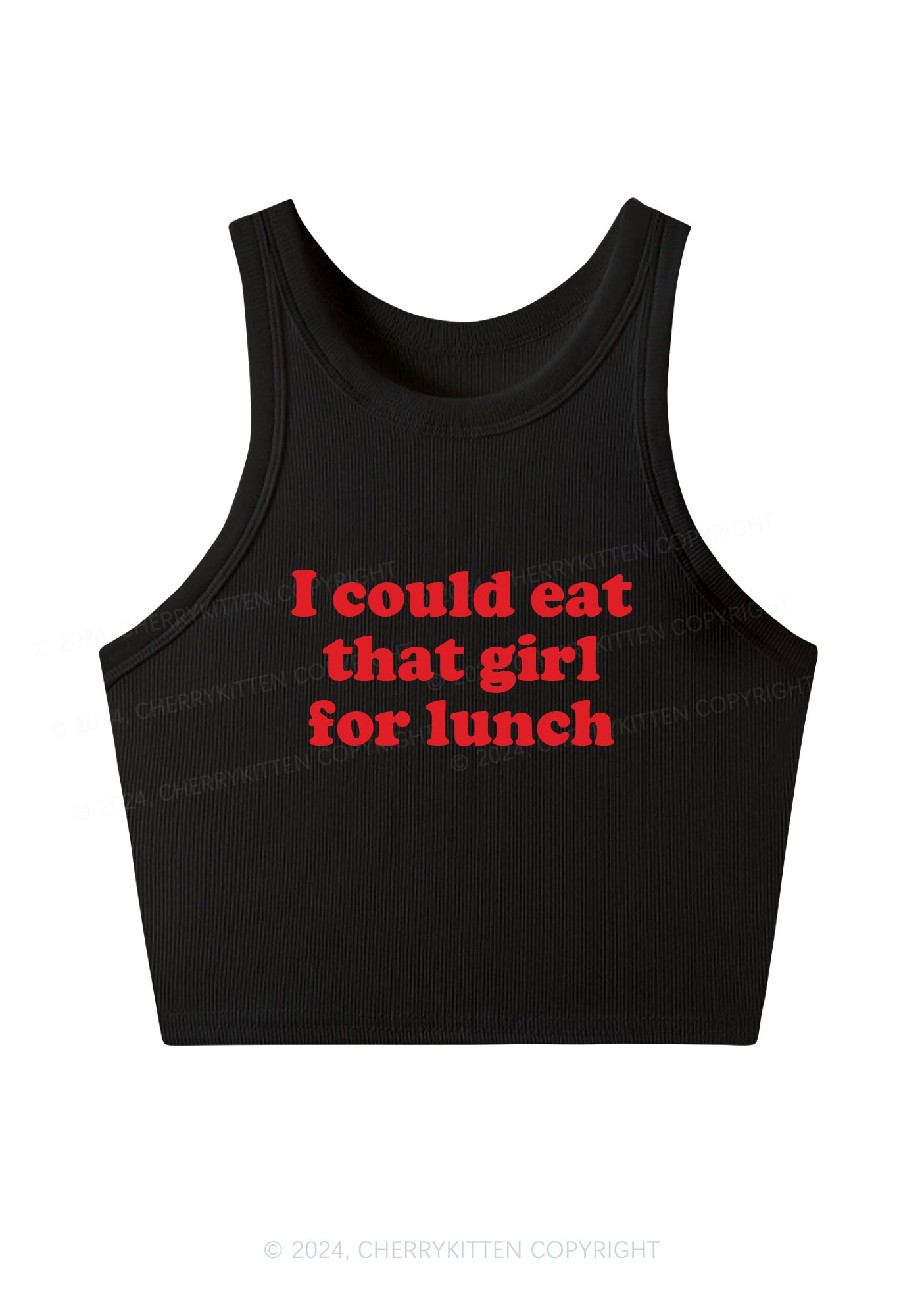 Eat Girl For Lunch Y2K Crop Tank Top Cherrykitten