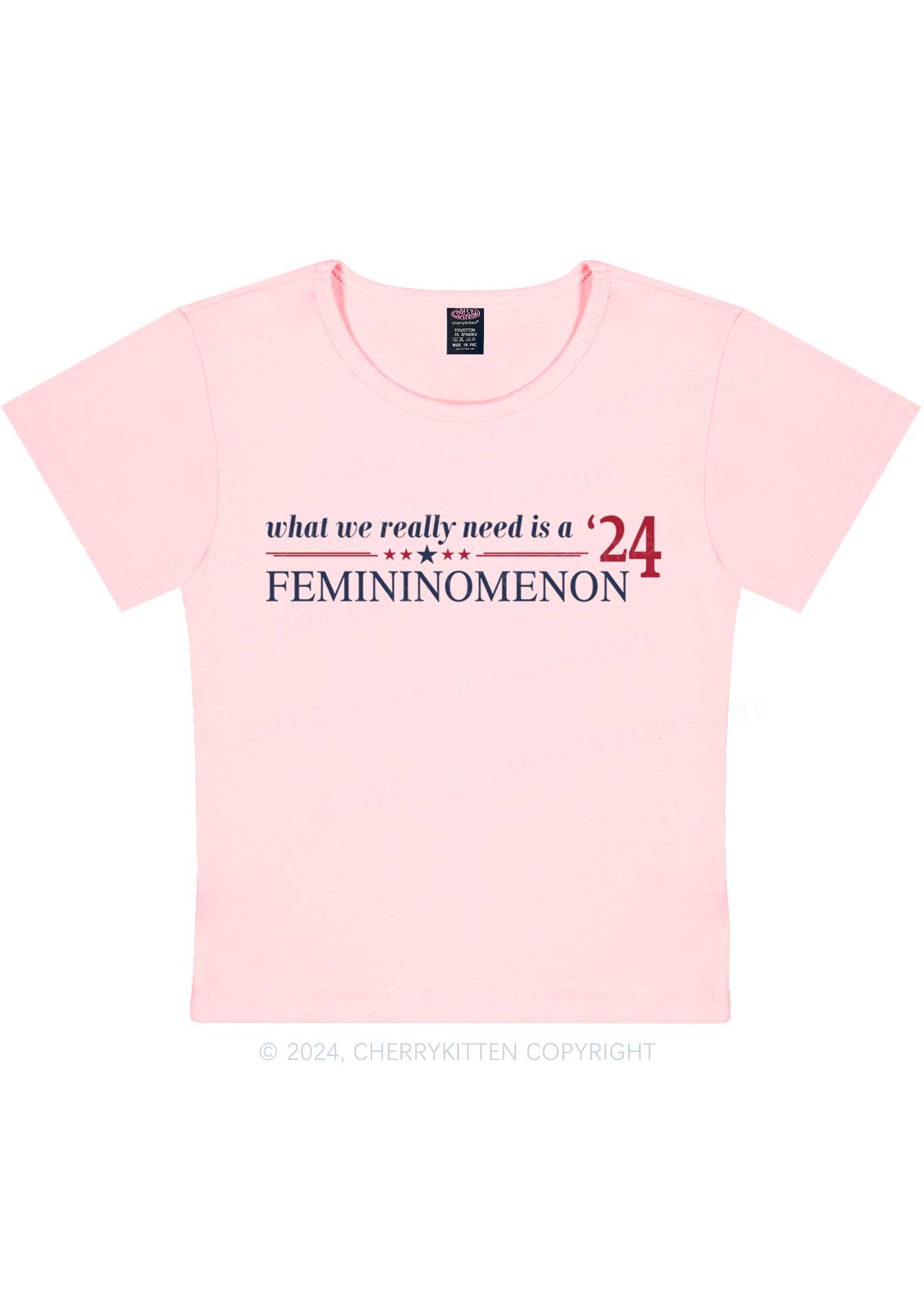 We Need Femininomenon Y2K Baby Tee Cherrykitten