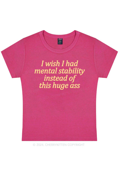 I Wish Mental Stability Y2K Baby Tee Cherrykitten