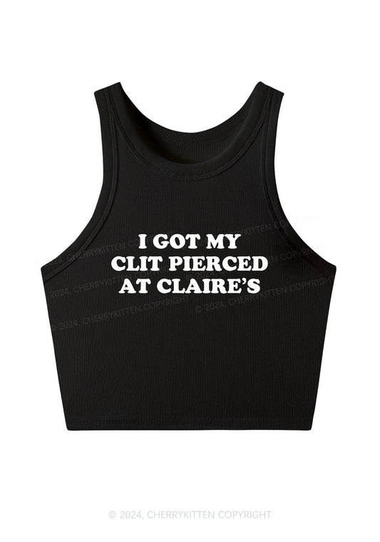 I Got My Clxt Pierced Y2K Crop Tank Top Cherrykitten