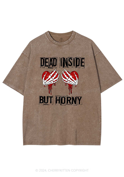 Dead Inside But Hxrny Y2K Valentine's Day Washed Tee Cherrykitten