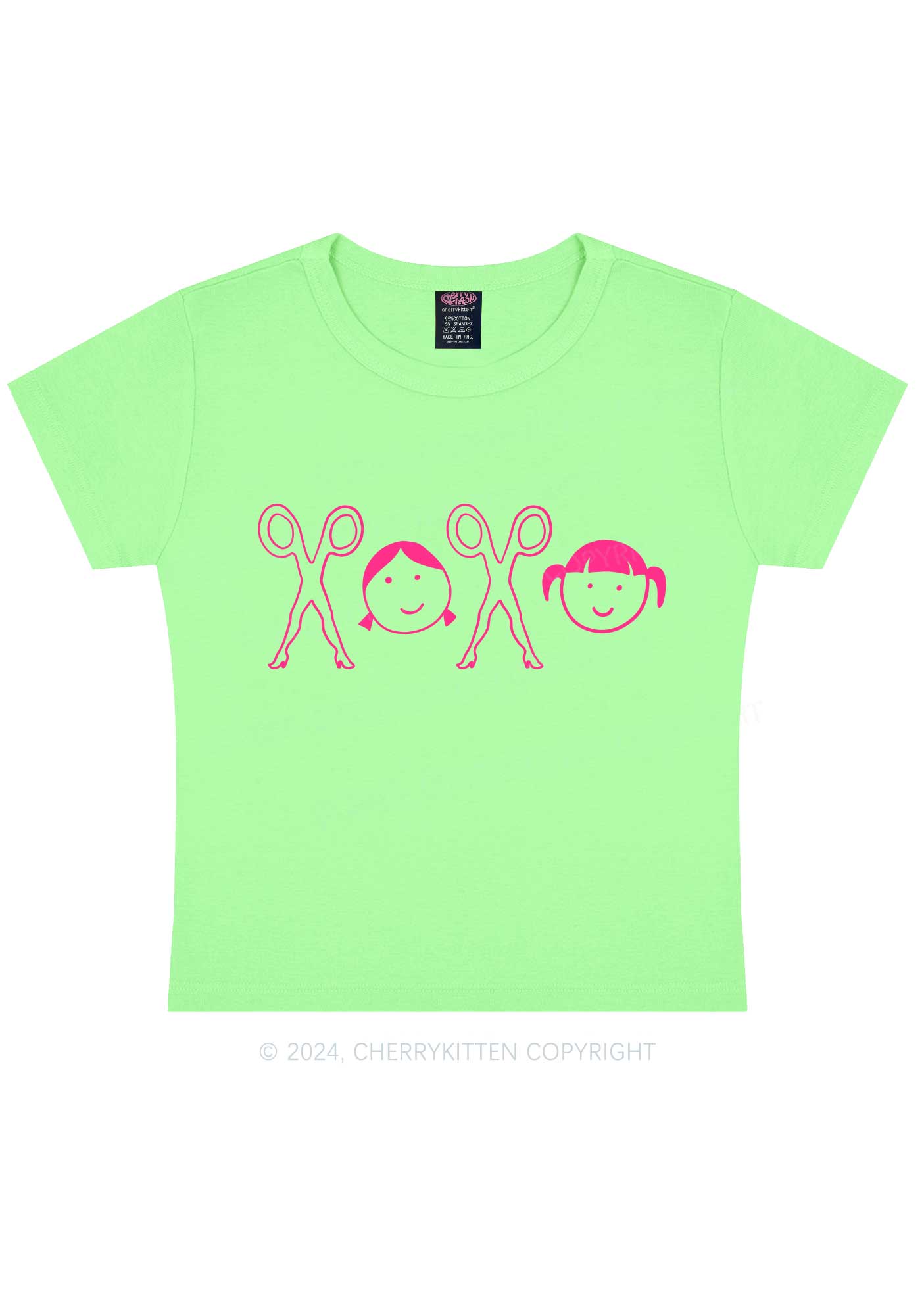 Girls XOXO Y2K Valentine's Day Baby Tee Cherrykitten