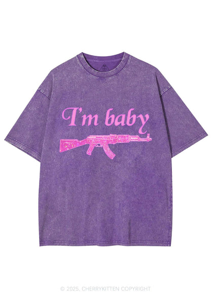 I Am Baby Y2K Washed Tee Cherrykitten