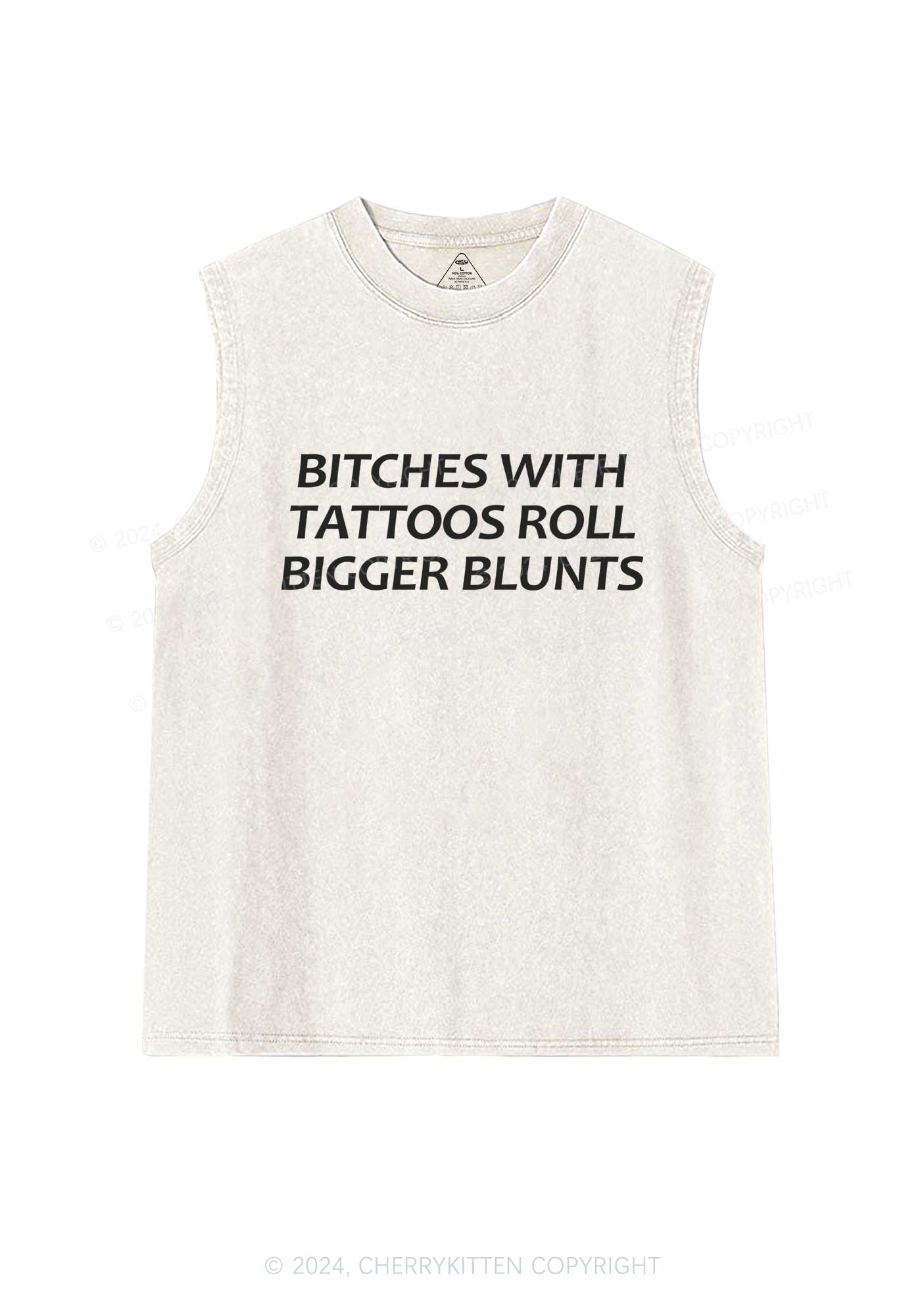 Bxxches Roll Bigger Blunts Y2K Washed Tank Cherrykitten