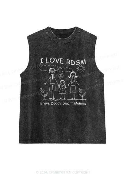 I Love BDSM Y2K Washed Tank Cherrykitten