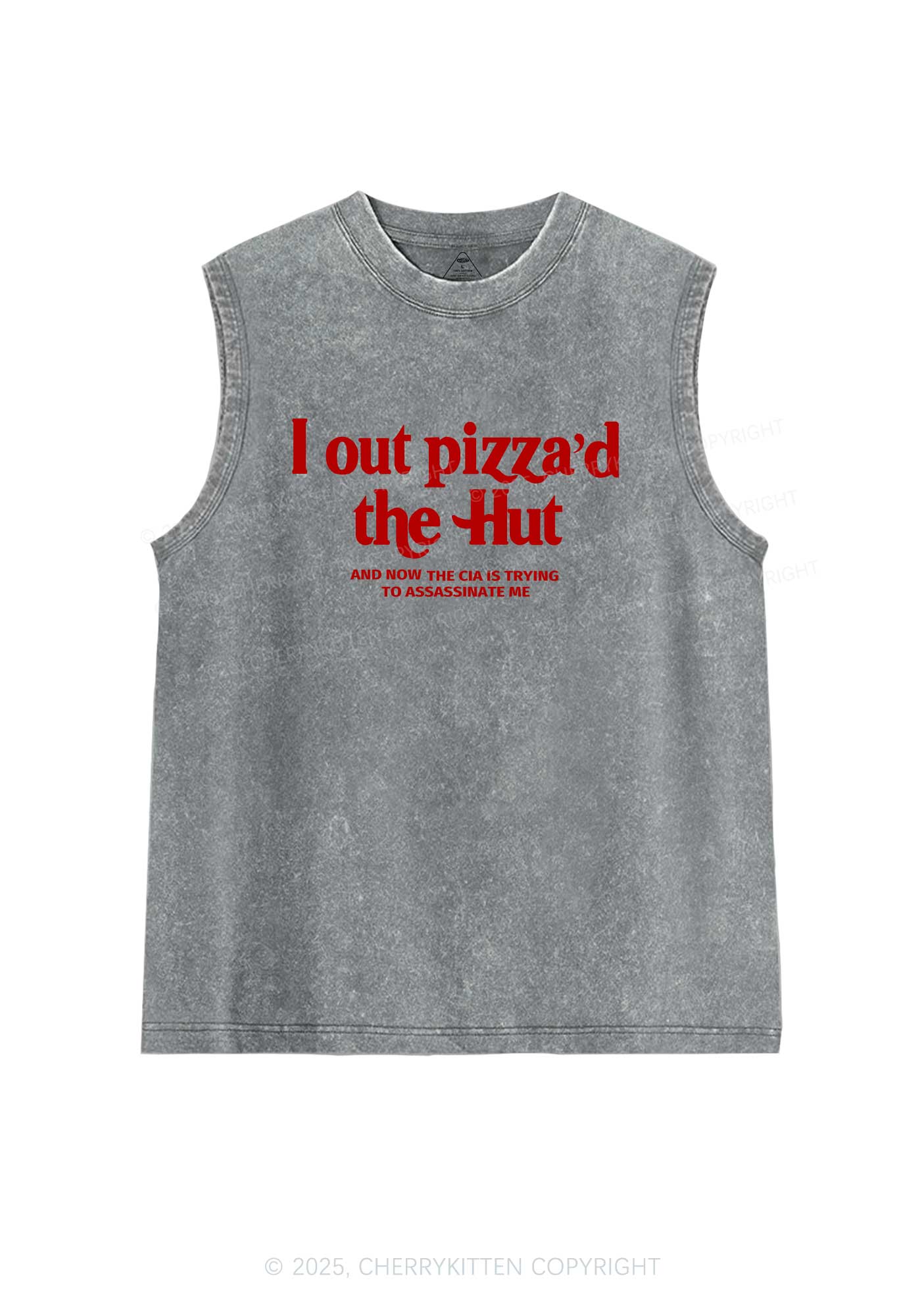 Out Pizzad The Hut Y2K Washed Tank Cherrykitten