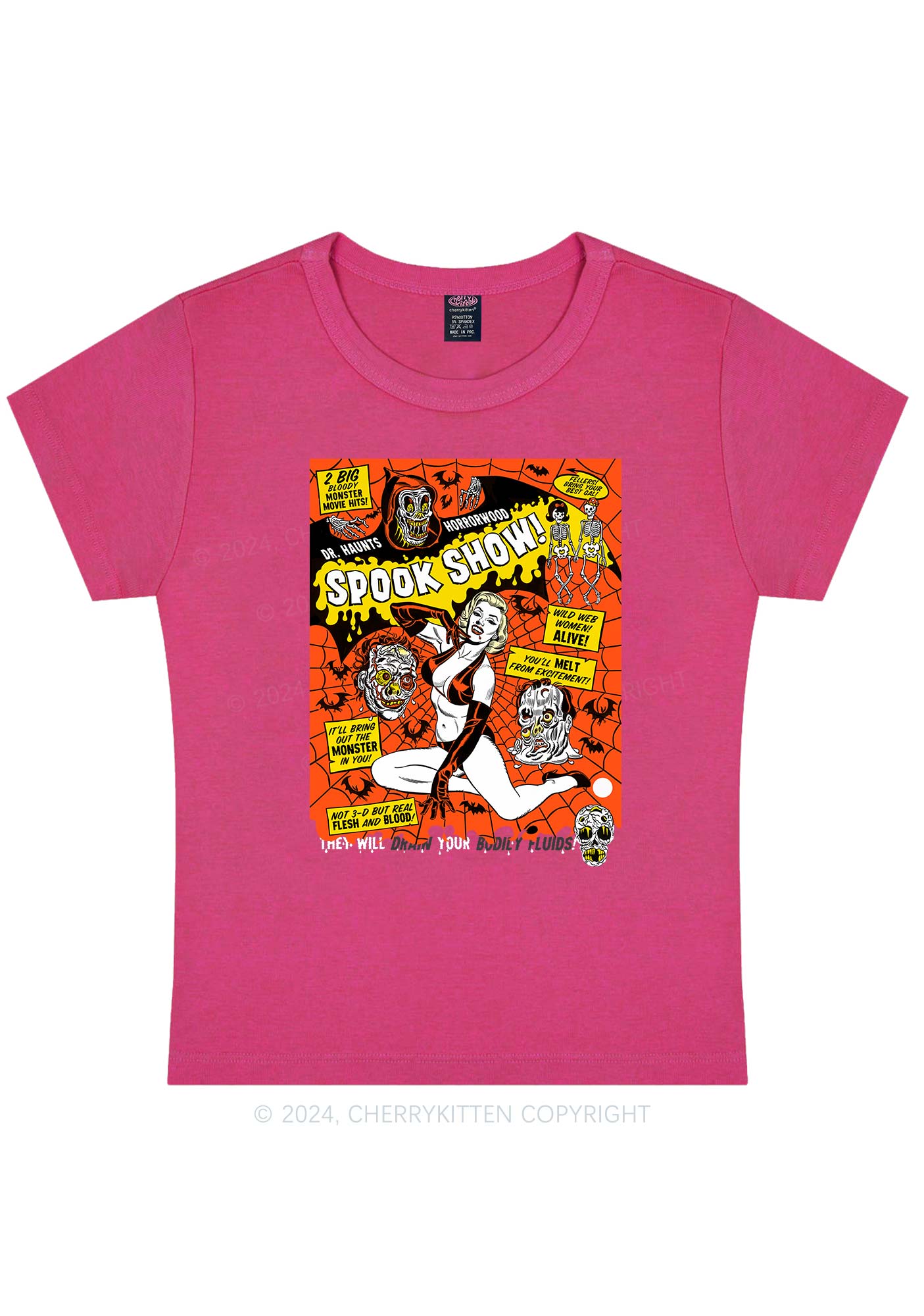 Halloween Blonde Spook Show Y2K Baby Tee Cherrykitten