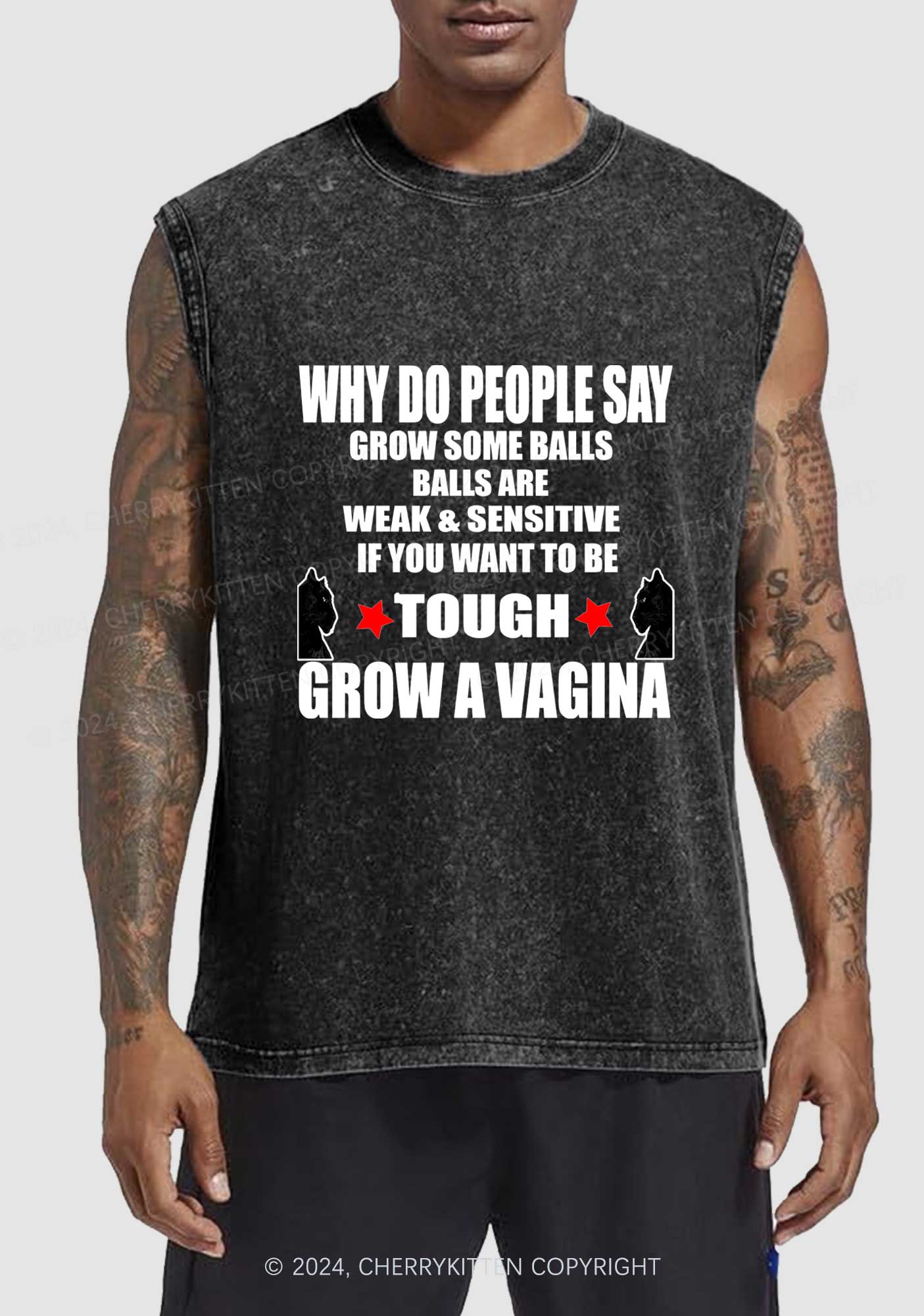 Grow Tough Y2K Washed Tank Cherrykitten