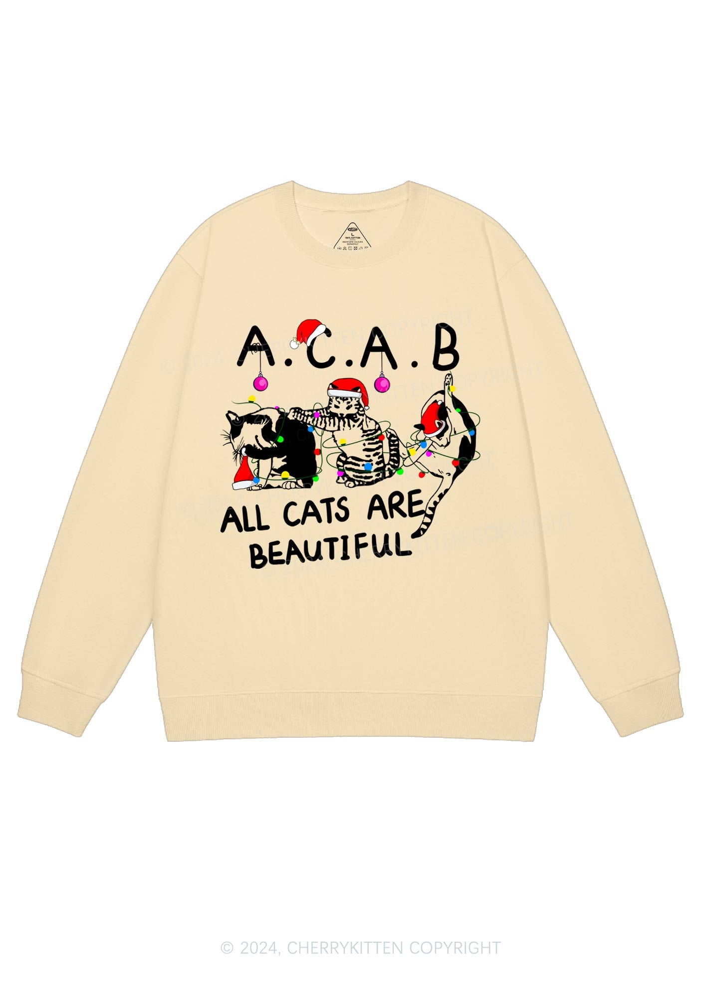 Christmas ACAB Cats Y2K Sweatshirt Cherrykitten